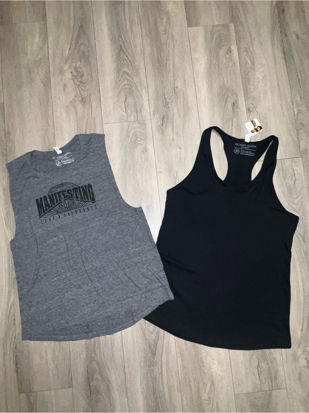 Picasso Jasper PJ Love Life Fun Fitness & Yoga Set Of 2 Tank Tops Size 2XL